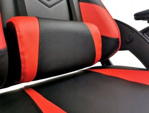 Krzesło biurowe kontrast Fotel gamingowy biurowy obrotowy czarno-czerwony 9