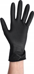 Zarys Zarys Gripzzly - Rękawiczki diagnostyczne, nitrylowe, bezpudrowe, czarne - L 12