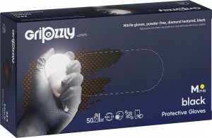 Zarys Zarys Gripzzly - Rękawiczki diagnostyczne, nitrylowe, bezpudrowe, czarne - L 13