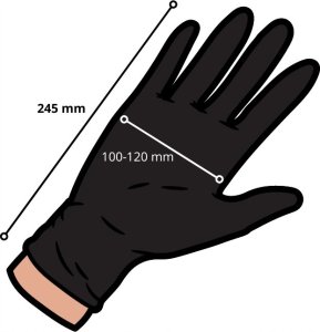 Zarys Zarys Gripzzly - Rękawiczki diagnostyczne, nitrylowe, bezpudrowe, czarne - L 16