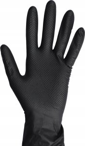 Zarys Zarys Gripzzly - Rękawiczki diagnostyczne, nitrylowe, bezpudrowe, czarne - L 18