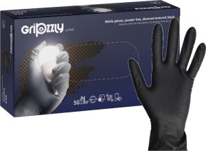 Zarys Zarys Gripzzly - Rękawiczki diagnostyczne, nitrylowe, bezpudrowe, czarne - L 20
