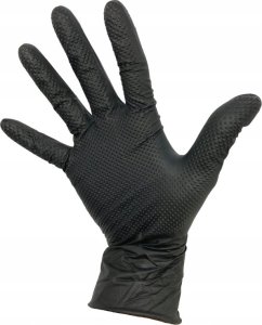Zarys Zarys Gripzzly - Rękawiczki diagnostyczne, nitrylowe, bezpudrowe, czarne - L 3