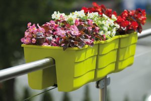 Form-Plastic 3x Skrzynka na balustradę Wave 30, Doniczka balkonowa + keramzyt 5l 7