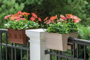 Form-Plastic 3x Skrzynka na balustradę Wave 30, Doniczka balkonowa + keramzyt 5l 8