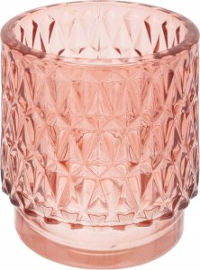 Atmosphera Świecznik na jedną świecę szklany OUDY + 3 świeczki 2