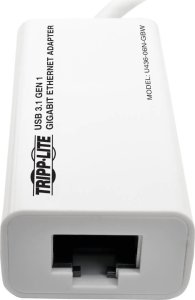 Karta sieciowa Eaton Tripp Lite Series USB-C to Gigabit Ethernet NIC Network Adapter 10/100/1000 Mbps White - adapter sieciowy - USB-C 3.1 - Gigabit Ethernet - biały 3