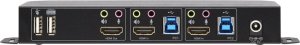 Przełącznik Eaton Eaton Tripp Lite series HDMI KVM, 2-Port 4K 60Hz 4:4:4, HDR, HDCP 2.2 Support, IR Remote and USB Cables - KVM-/Audio-/USB-Switch - 2 x KVM/Audio/USB - 1 lokaler Benutzer - Desktop 2