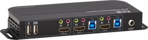 Przełącznik Eaton Eaton Tripp Lite series HDMI KVM, 2-Port 4K 60Hz 4:4:4, HDR, HDCP 2.2 Support, IR Remote and USB Cables - KVM-/Audio-/USB-Switch - 2 x KVM/Audio/USB - 1 lokaler Benutzer - Desktop 5