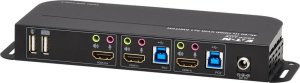 Przełącznik Eaton Eaton Tripp Lite series HDMI KVM, 2-Port 4K 60Hz 4:4:4, HDR, HDCP 2.2 Support, IR Remote and USB Cables - KVM-/Audio-/USB-Switch - 2 x KVM/Audio/USB - 1 lokaler Benutzer - Desktop 6