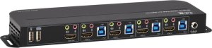 Przełącznik Eaton Tripp Lite series HDMI USB KVM Switch 4-Port 4K 60Hz HDR HDCP 2.2 IR USB Sharing - KVM-/Audio-/USB-Switch - 4 x KVM/Audio/USB - 1 lokalny użytkownik - Desktop 5
