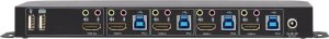 Przełącznik Eaton Tripp Lite series HDMI USB KVM Switch 4-Port 4K 60Hz HDR HDCP 2.2 IR USB Sharing - KVM-/Audio-/USB-Switch - 4 x KVM/Audio/USB - 1 lokalny użytkownik - Desktop 6