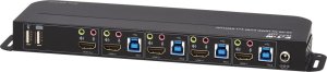 Przełącznik Eaton Tripp Lite series HDMI USB KVM Switch 4-Port 4K 60Hz HDR HDCP 2.2 IR USB Sharing - KVM-/Audio-/USB-Switch - 4 x KVM/Audio/USB - 1 lokalny użytkownik - Desktop 7