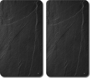 Deska do krojenia Kesper Szklane płyty ochronne na kuchenkę, komplet 2 desek do krojenia, deski kuchenne, akcesoria kuchenne, 2 szt, Łupek, Kesper 3