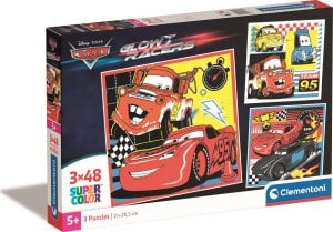 Clementoni Clementoni Puzzle 3x48el SuperColor Glow Racers. Cars Auta 25309 1