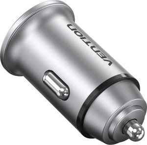 Ładowarka Vention Dwuportowa ładowarka samochodowa Vention FFBH0 USB A+C(18/20) szara 2