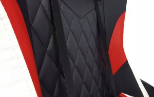 Fotel kontrast Fotel gamingowy obrotowy regulacja krzesło dla gracza KG106 czarny+czerwony+biały 12