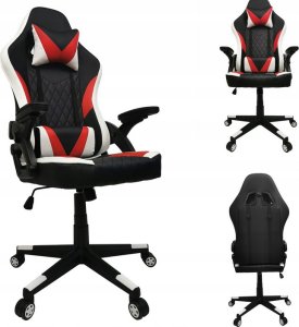 Fotel kontrast Fotel gamingowy obrotowy regulacja krzesło dla gracza KG106 czarny+czerwony+biały 2