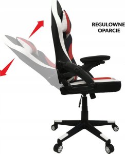 Fotel kontrast Fotel gamingowy obrotowy regulacja krzesło dla gracza KG106 czarny+czerwony+biały 3