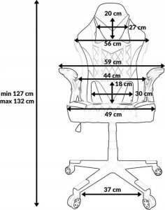 Fotel kontrast Fotel gamingowy obrotowy regulacja krzesło dla gracza KG106 czarny+czerwony+biały 6