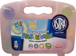 Astra Farby plakatowe pastelowe Astra 12 kolorów x 20 ml - walizka JM 301123003 mix cena za 1 szt 1