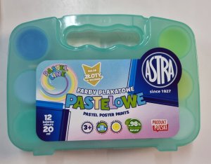 Astra Farby plakatowe pastelowe Astra 12 kolorów x 20 ml - walizka JM 301123003 mix cena za 1 szt 2