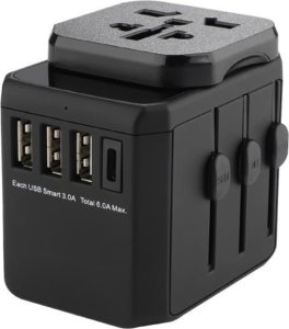 MicroConnect Microconnect MC-TRAVELADAPTER3 elektryczny wtyk zasilający Czarny 1