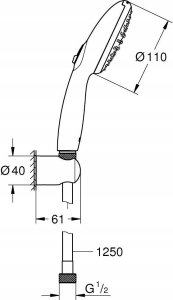 Zestaw prysznicowy Grohe Grohe zestaw prysznicowy punktowy Tempesta 110 czarny mat 261642433 4