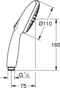 Słuchawka prysznicowa Grohe słuchawka prysznicowa 2 strumienie Tempesta 110 czarny mat 269122433 2