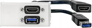 VivoLink Vivolink WI221295 gniazdko elektryczne HDMI + USB A Biały 1