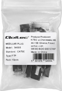 Qoltec Wtyk QOLTEC złącze modularne RJ45 | CAT5e | FTP | Pozłacane styki | 10 sztuk 1