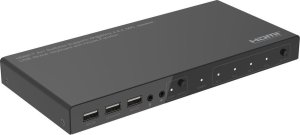 System przekazu sygnału AV MicroConnect Microconnect MC-HDMIKVM0401-4K przełącznik KVM Czarny 4