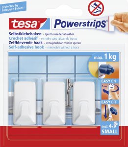 Tesa Haczyki samoprzylepne tesa POWERSTRIPS białe, prostokątne 1