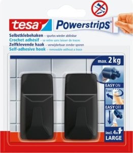 Tesa Haczyki samoprzylepne tesa POWERSTRIPS prostokątne 2kg, czarne 1