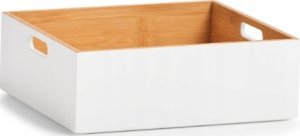 Zeller Storage Box, bamboo, white 30x27x10,5 1