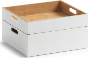 Zeller Storage Box, bambusowe, białe 6