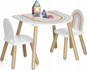 Zeller Zestaw mebli dla dzieci RAINBOW z MDF i sosny, stolik + 2 krzesła 2