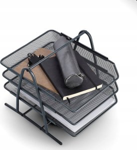 Zeller Piętrowa tacka na dokumenty z papierowej siatki 3