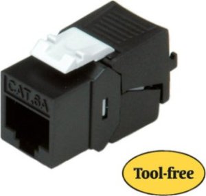 Roline ROLINE Keystone Jack, Cat. 6a, RJ-45, unshielded, toolless, SLIM, black wtyczka Czarny 1