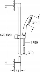 Zestaw prysznicowy Grohe Grohe zestaw z drążkiem prysznicowym Tempesta 110 chrom 27924003 2