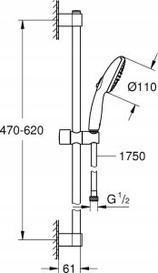 Zestaw prysznicowy Grohe Grohe zestaw z drążkiem prysznicowym, 2 strumienie Tempesta 110 chrom 2759830E 4