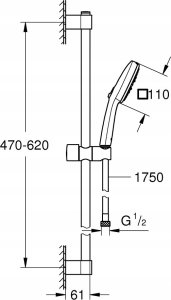 Zestaw prysznicowy Grohe Grohe zestaw z drążkiem prysznicowym, 3 strumienie Tempesta Cube 110 chrom 27579003 2