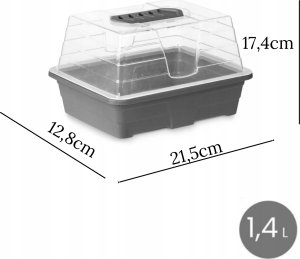 Ibergarden Miniszklarnia plastikowa, rozsadnik domowy, 17,4 x 21,5 x 12,8 cm 5