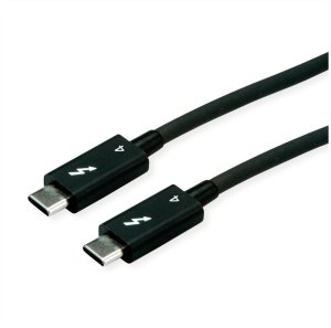 Kabel USB Roline ROLINE Thunderbolt 4 Kabel C-C ST/ST 40Gbit/s 100W passiv schwarz 0,5m 1