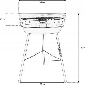 kontrast Grill węgowy BBQ turystyczny ruszt regulowany 1007 5