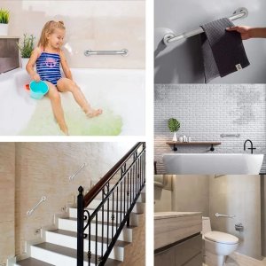 ER4 2x UCHWYT ŁAZIENKOWY PROSTY PORĘCZ WANNOWA NIERDZEWNY 3