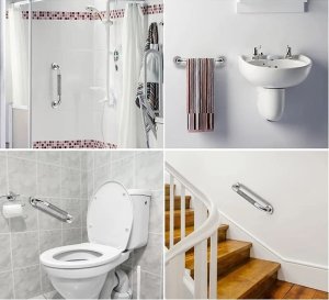 ER4 2x UCHWYT ŁAZIENKOWY PROSTY PORĘCZ WANNOWA NIERDZEWNY 4