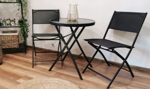 kontrast Stół składany okrągły ogród balkon taras TASOS 60 cm czarny 5