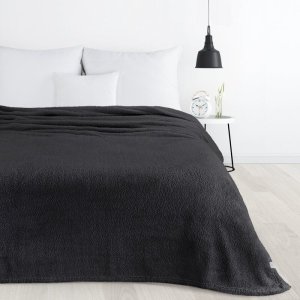 Design 91 Koc jednokolorowy flano KLORI 200X220 czarny 3