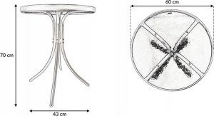 kontrast Stół stolik szklany okrągły balkon taras ogród TERNI 60 cm 2